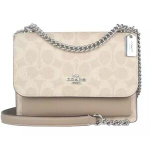 COACH KLARE Mini Crossbody Bag In Signature Canvas Sand/Taupe NWT